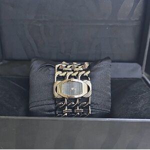 Roberto Cavalli signed gunmetal Bracelet Watch